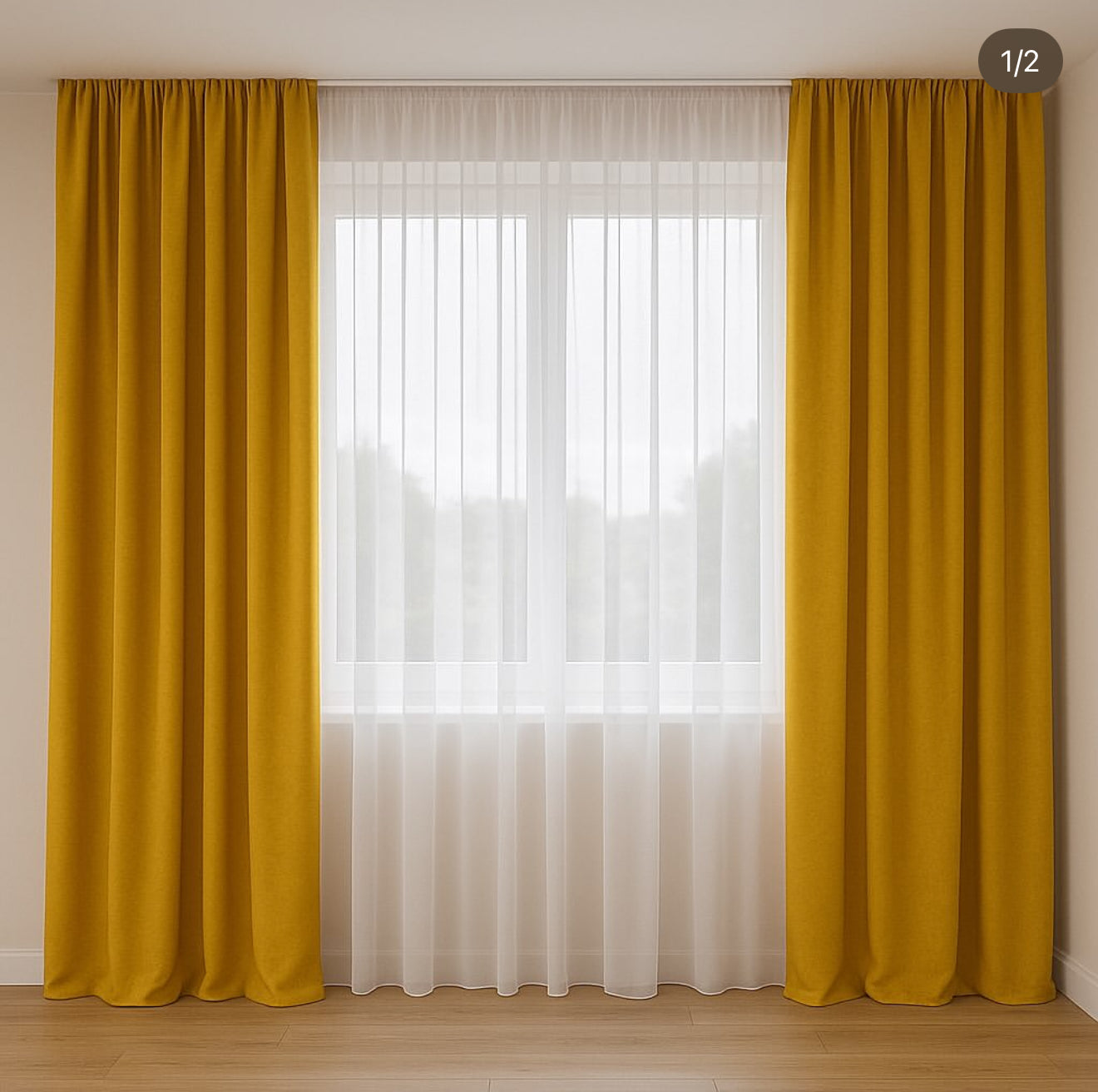 Tende velluto senape su misura